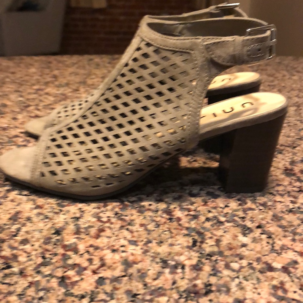 Gladiator Open Toe Cut Out Stack Heels - image 2